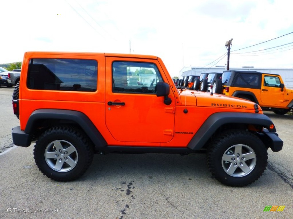 2012 Wrangler Rubicon 4X4 - Crush Orange / Black/Dark Saddle photo #6