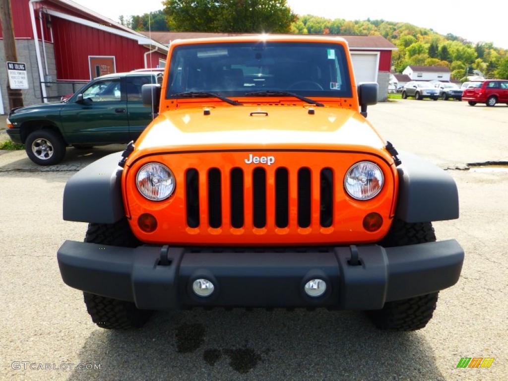 2012 Wrangler Rubicon 4X4 - Crush Orange / Black/Dark Saddle photo #8