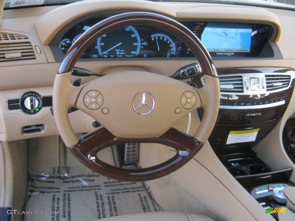 2013 Mercedes-Benz CL 550 4Matic Cashmere/Savanna Steering Wheel Photo #71857043