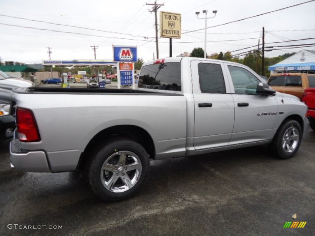 2012 Ram 1500 Express Quad Cab 4x4 - Bright Silver Metallic / Dark Slate Gray/Medium Graystone photo #6