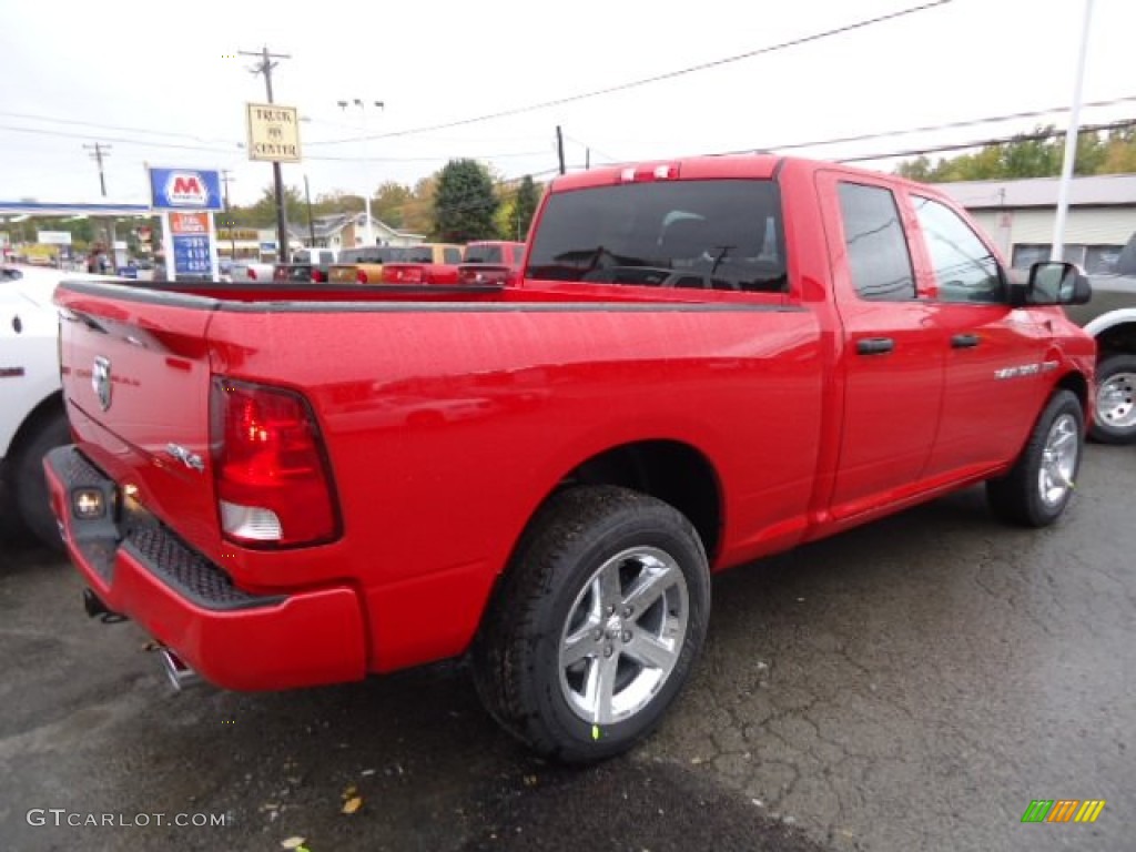 2012 Ram 1500 Express Quad Cab 4x4 - Flame Red / Dark Slate Gray/Medium Graystone photo #5