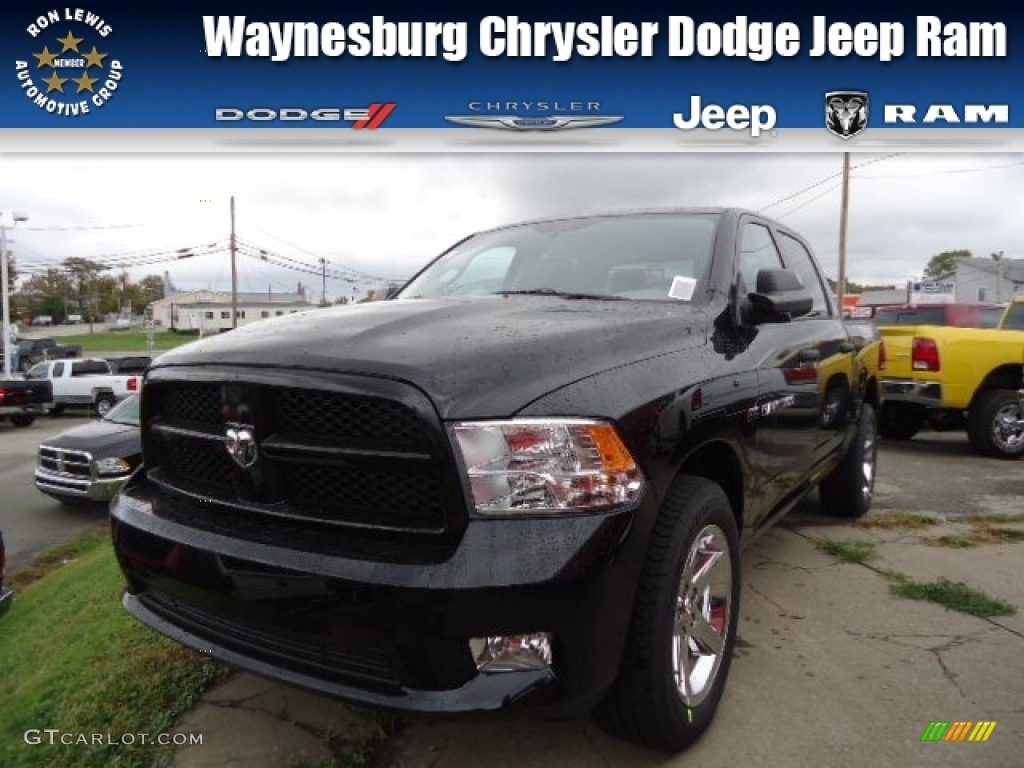 2012 Ram 1500 Express Crew Cab 4x4 - Black / Dark Slate Gray/Medium Graystone photo #1