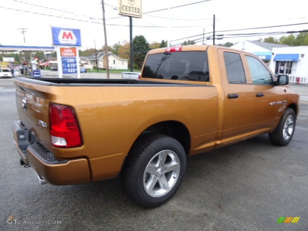 2012 Ram 1500 Express Quad Cab 4x4 - Tequila Sunrise Pearl / Dark Slate Gray/Medium Graystone photo #5