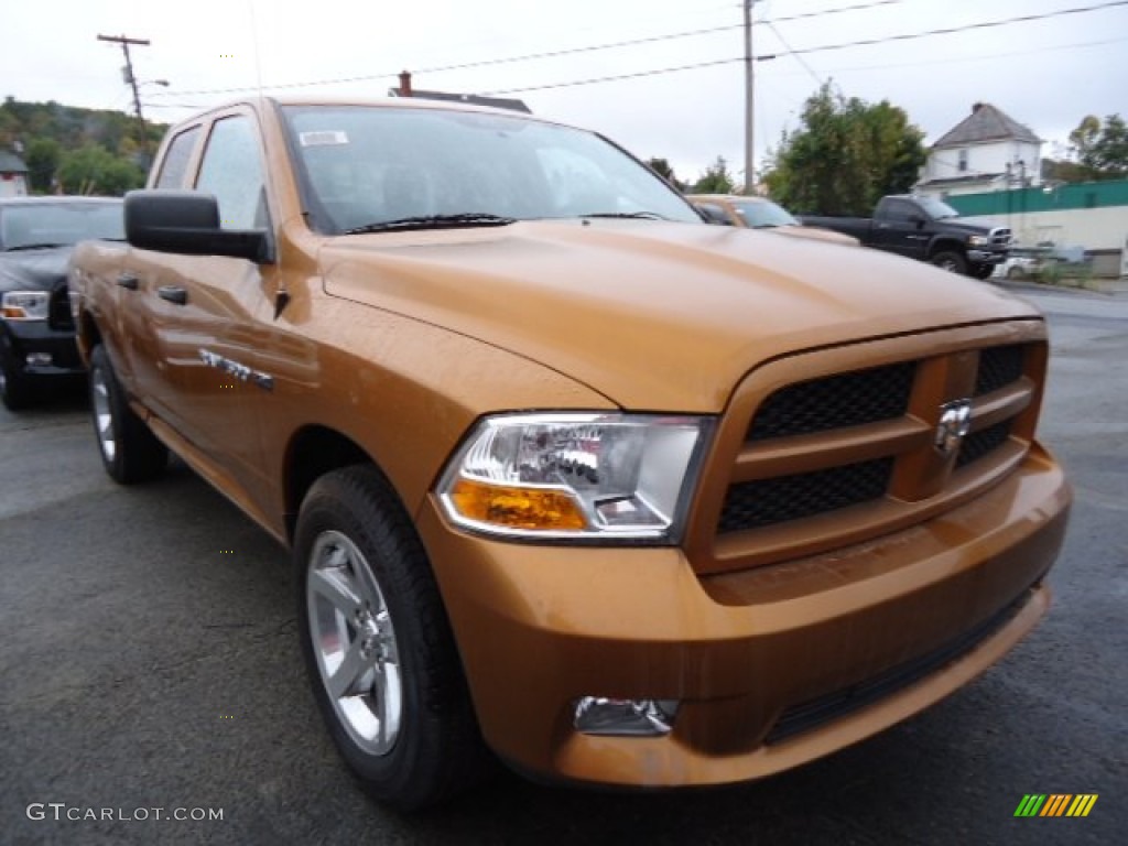 Tequila Sunrise Pearl 2012 Dodge Ram 1500 Express Quad Cab 4x4 Exterior Photo #71859773