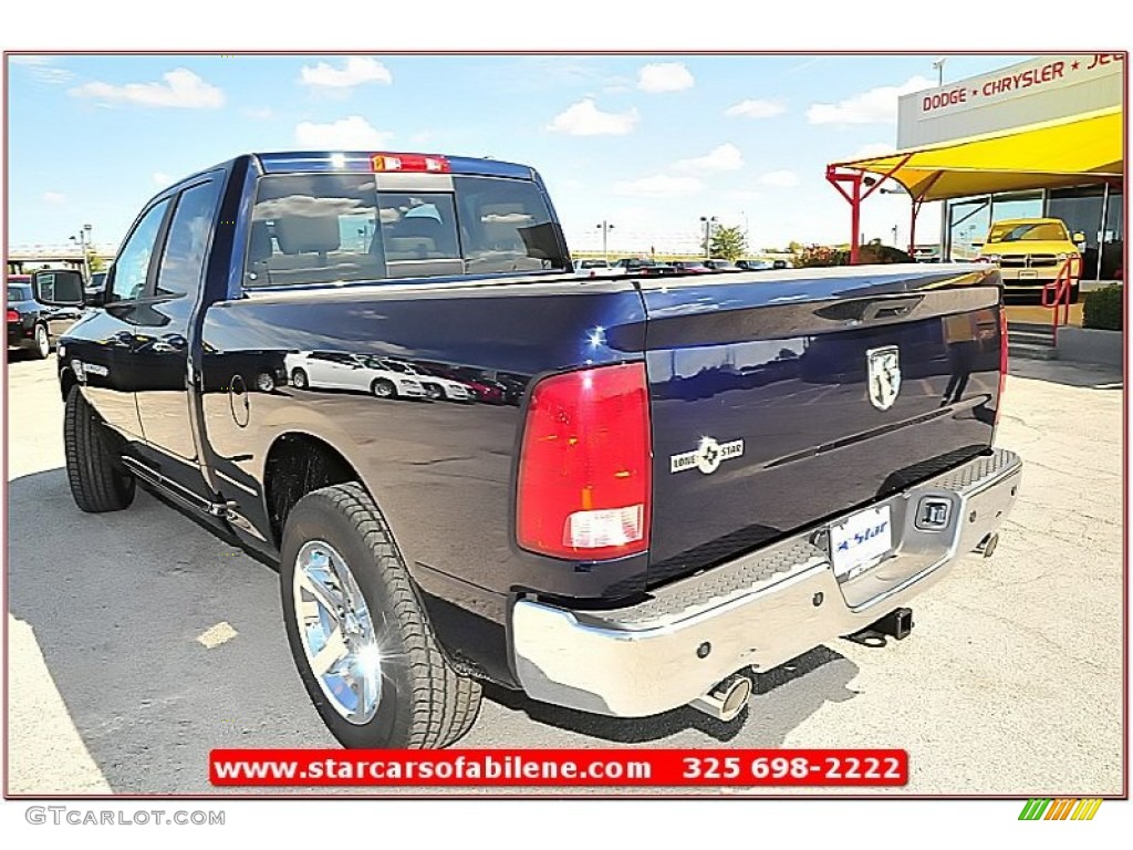 2012 Ram 1500 Lone Star Quad Cab - True Blue Pearl / Light Pebble Beige/Bark Brown photo #4