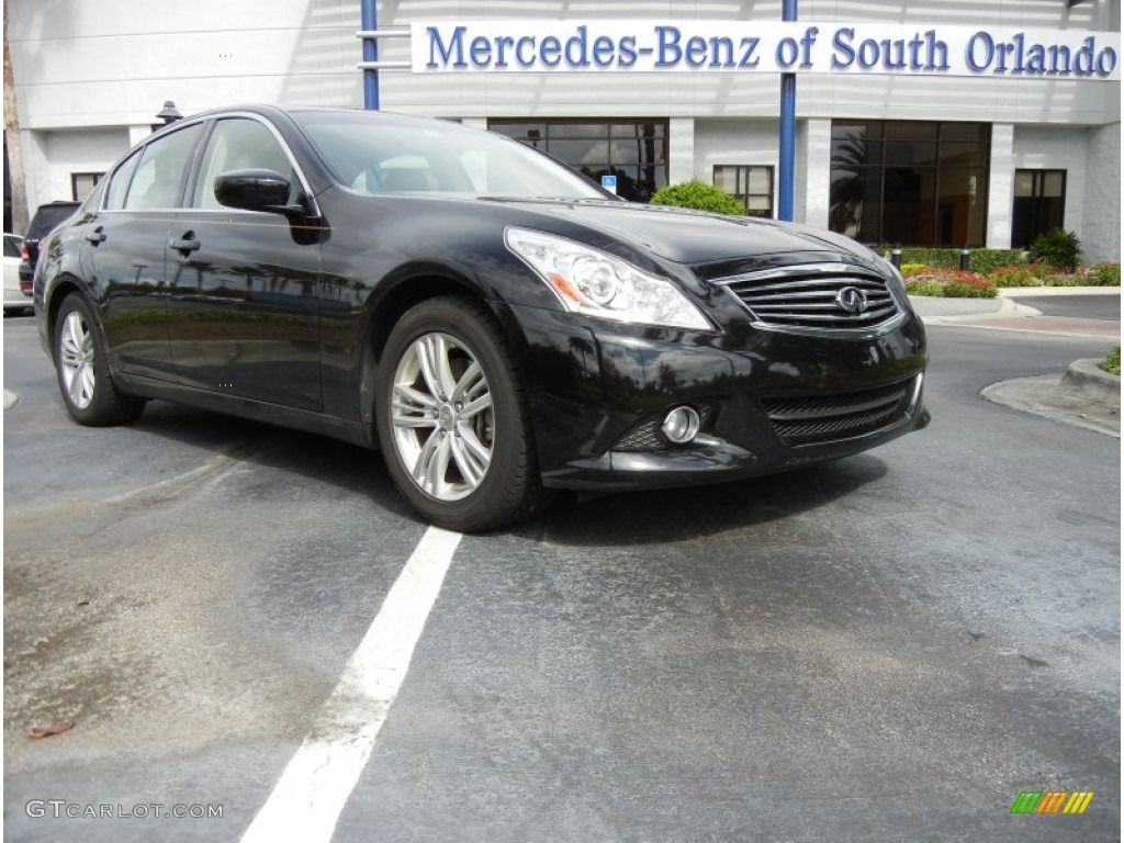 2010 G 37 Sedan - Obsidian Black / Wheat photo #1