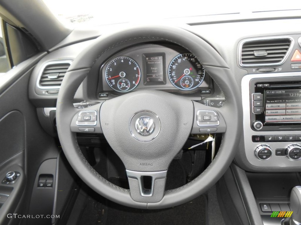 2013 Volkswagen Eos Komfort Titan Black Steering Wheel Photo #71864941