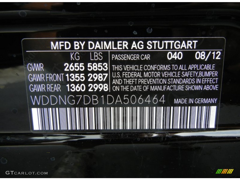 2013 S Color Code 040 for Black Photo #71866359
