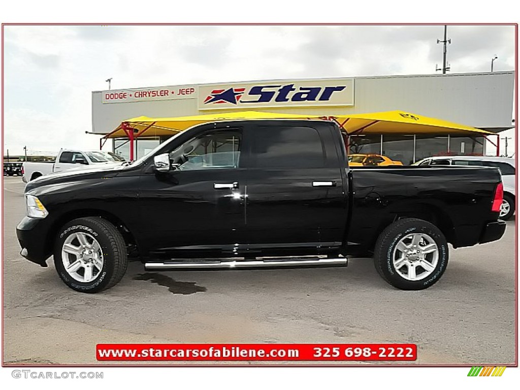 2012 Ram 1500 Laramie Limited Crew Cab 4x4 - Black / Dark Slate Gray photo #2