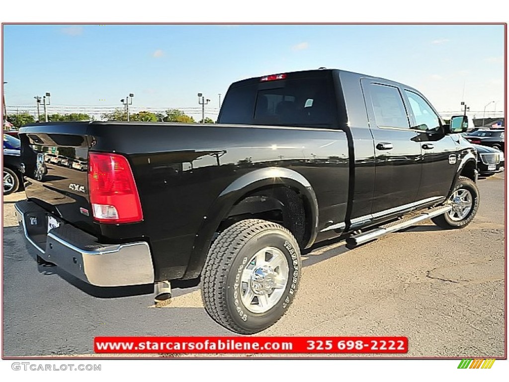 2012 Ram 2500 HD Laramie Longhorn Mega Cab 4x4 - Black / Light Pebble Beige/Bark Brown photo #8