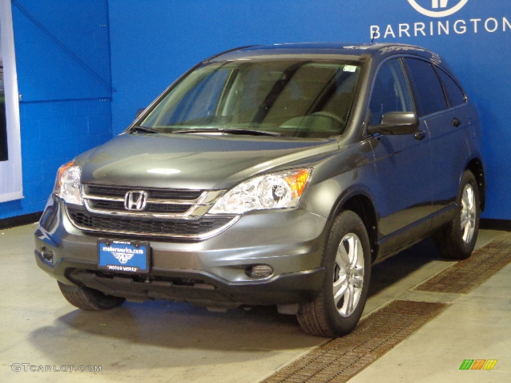 2010 CR-V EX AWD - Polished Metal Metallic / Black photo #3