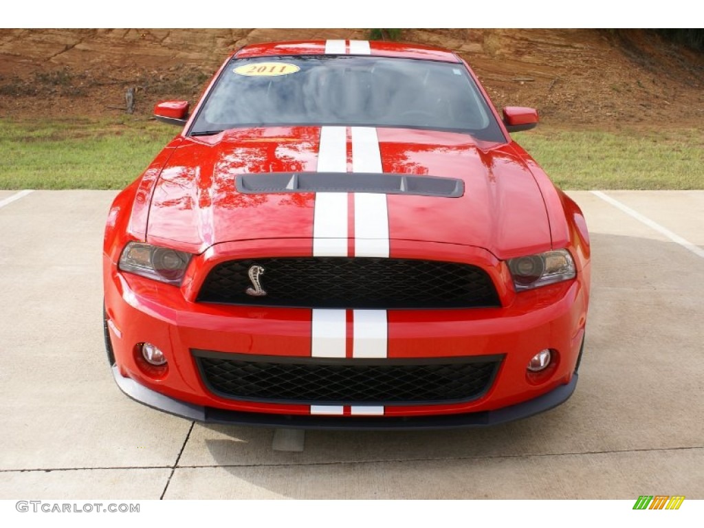 Race Red 2011 Ford Mustang Shelby GT500 SVT Performance Package Coupe Exterior Photo #71871990