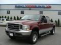 2004 Dark Toreador Red Metallic Ford F250 Super Duty XLT Crew Cab 4x4  photo #1