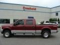 2004 Dark Toreador Red Metallic Ford F250 Super Duty XLT Crew Cab 4x4  photo #3