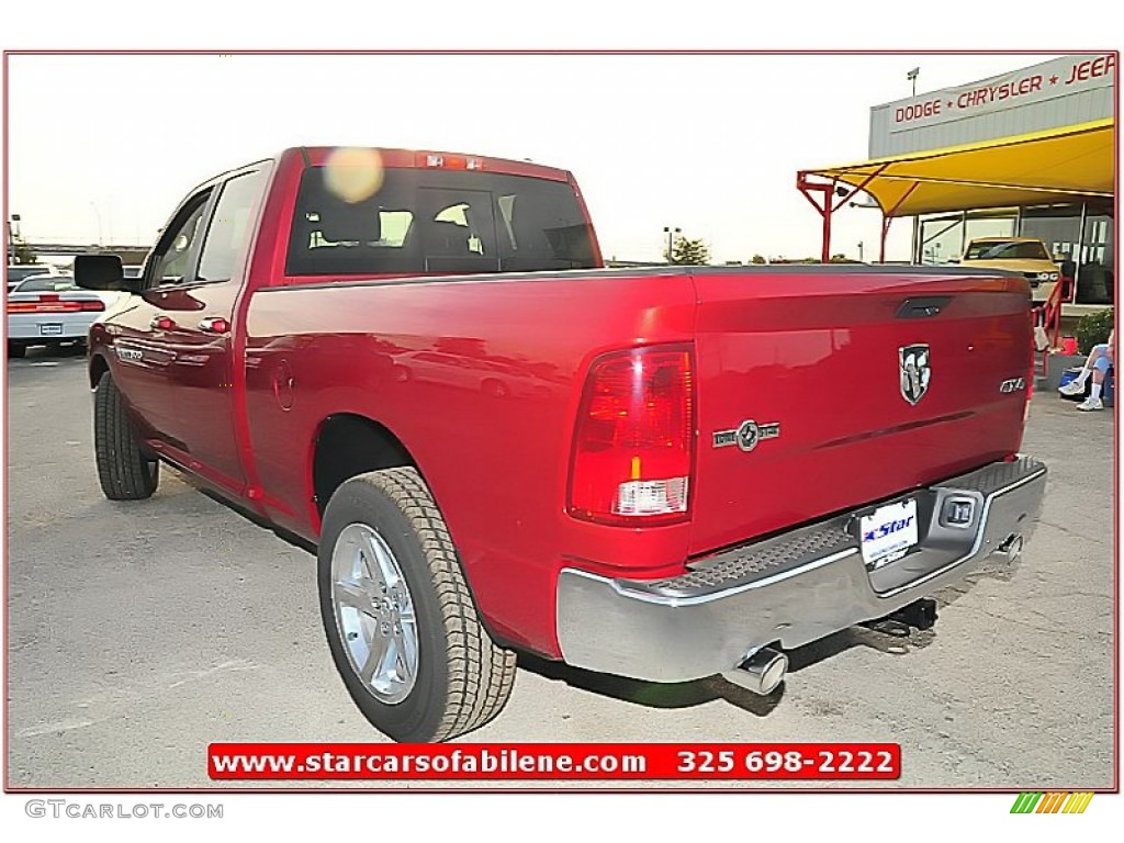 2012 Ram 1500 Lone Star Quad Cab 4x4 - Deep Cherry Red Crystal Pearl / Light Pebble Beige/Bark Brown photo #3