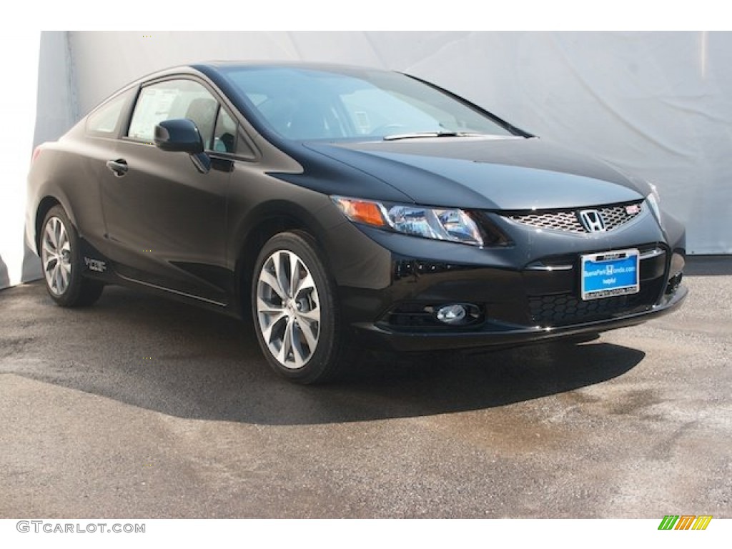 2012 Civic Si Coupe - Crystal Black Pearl / Black photo #1