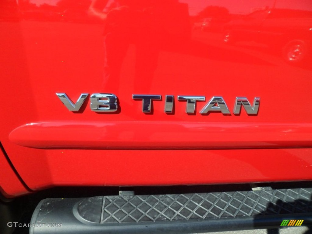 2009 Titan SE Crew Cab 4x4 - Red Alert / Pro-4X Charcoal photo #11