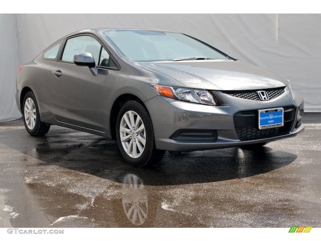 2012 Civic EX-L Coupe - Polished Metal Metallic / Gray photo #1