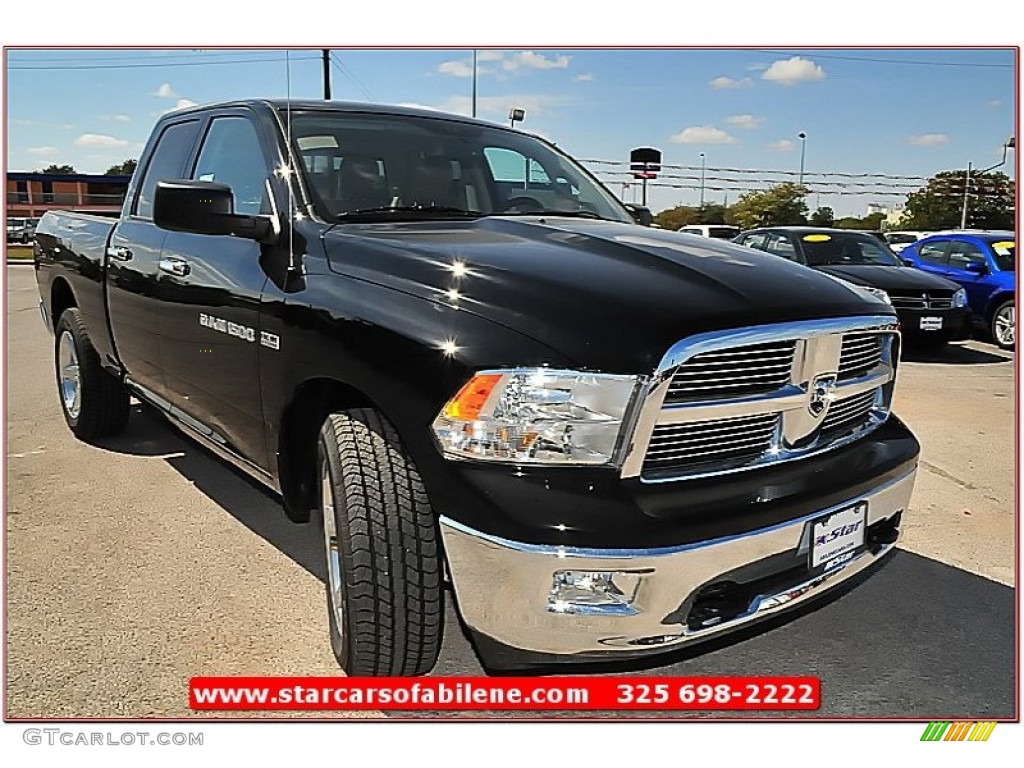 2012 Ram 1500 Lone Star Quad Cab 4x4 - Black / Light Pebble Beige/Bark Brown photo #11