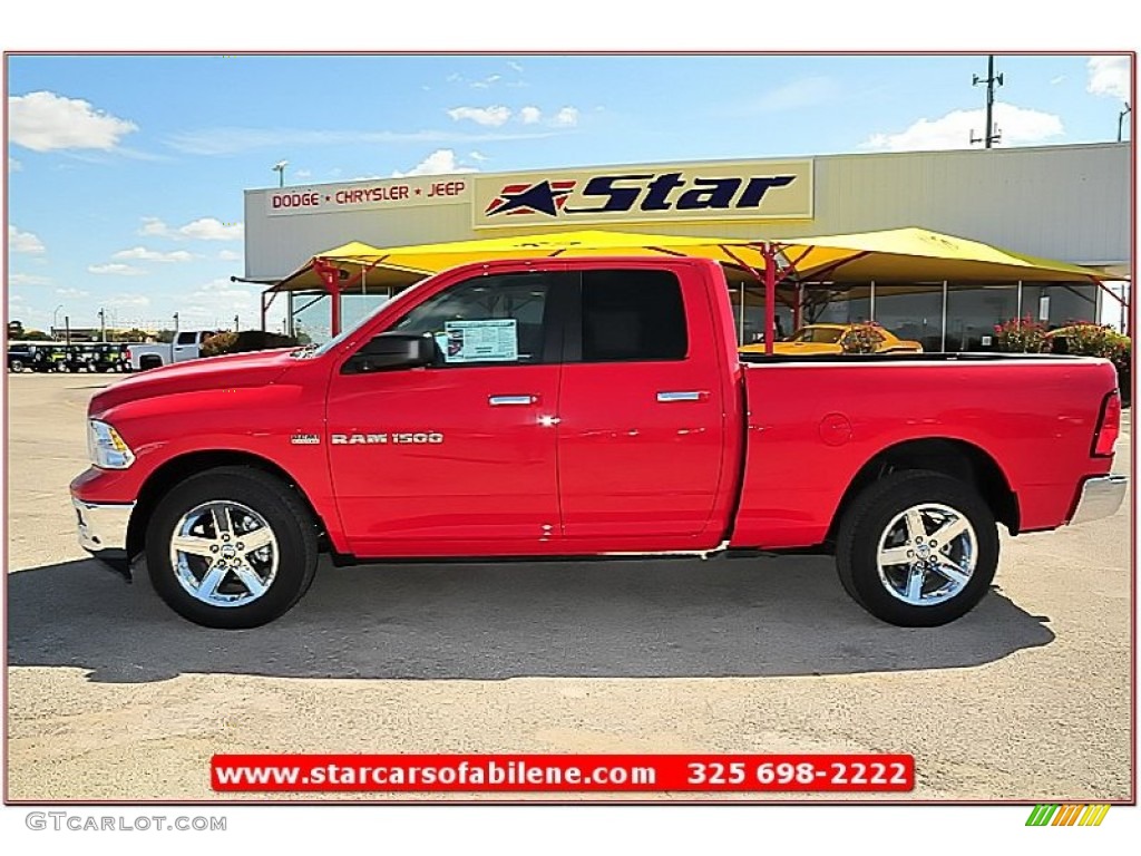 2012 Ram 1500 Lone Star Quad Cab 4x4 - Flame Red / Dark Slate Gray/Medium Graystone photo #3