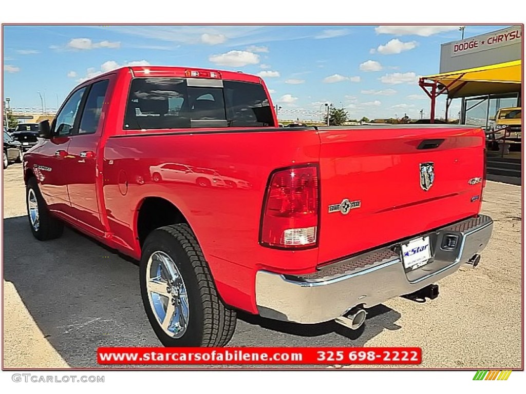 2012 Ram 1500 Lone Star Quad Cab 4x4 - Flame Red / Dark Slate Gray/Medium Graystone photo #4