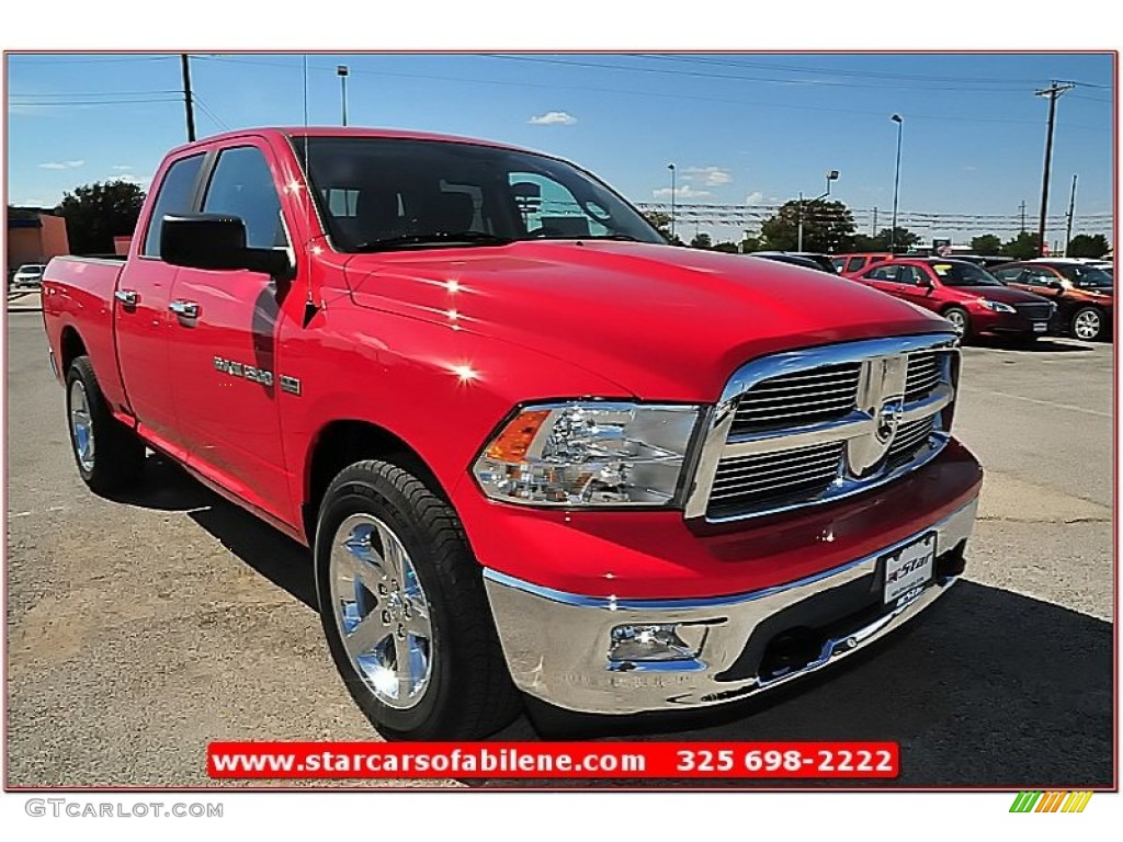 2012 Ram 1500 Lone Star Quad Cab 4x4 - Flame Red / Dark Slate Gray/Medium Graystone photo #11