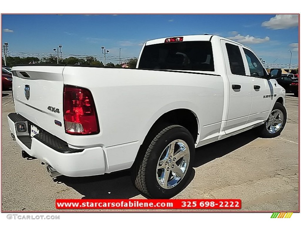 2012 Ram 1500 Express Quad Cab 4x4 - Bright White / Dark Slate Gray/Medium Graystone photo #8