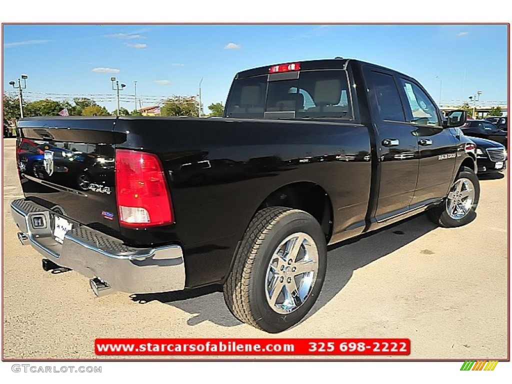 2012 Ram 1500 Lone Star Quad Cab 4x4 - Black / Light Pebble Beige/Bark Brown photo #9