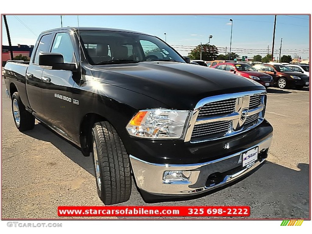 2012 Ram 1500 Lone Star Quad Cab 4x4 - Black / Light Pebble Beige/Bark Brown photo #11