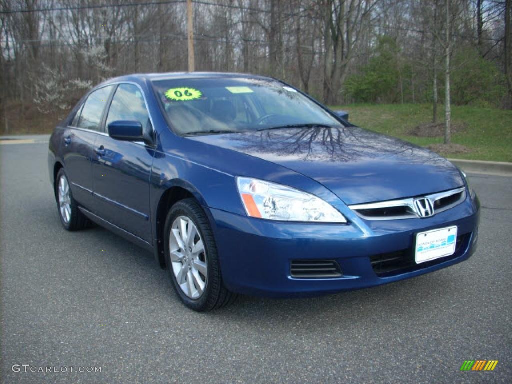 2006 Accord EX-L V6 Sedan - Sapphire Blue Pearl / Black photo #1