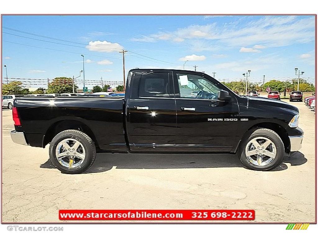 2012 Ram 1500 Lone Star Quad Cab 4x4 - Black / Light Pebble Beige/Bark Brown photo #9