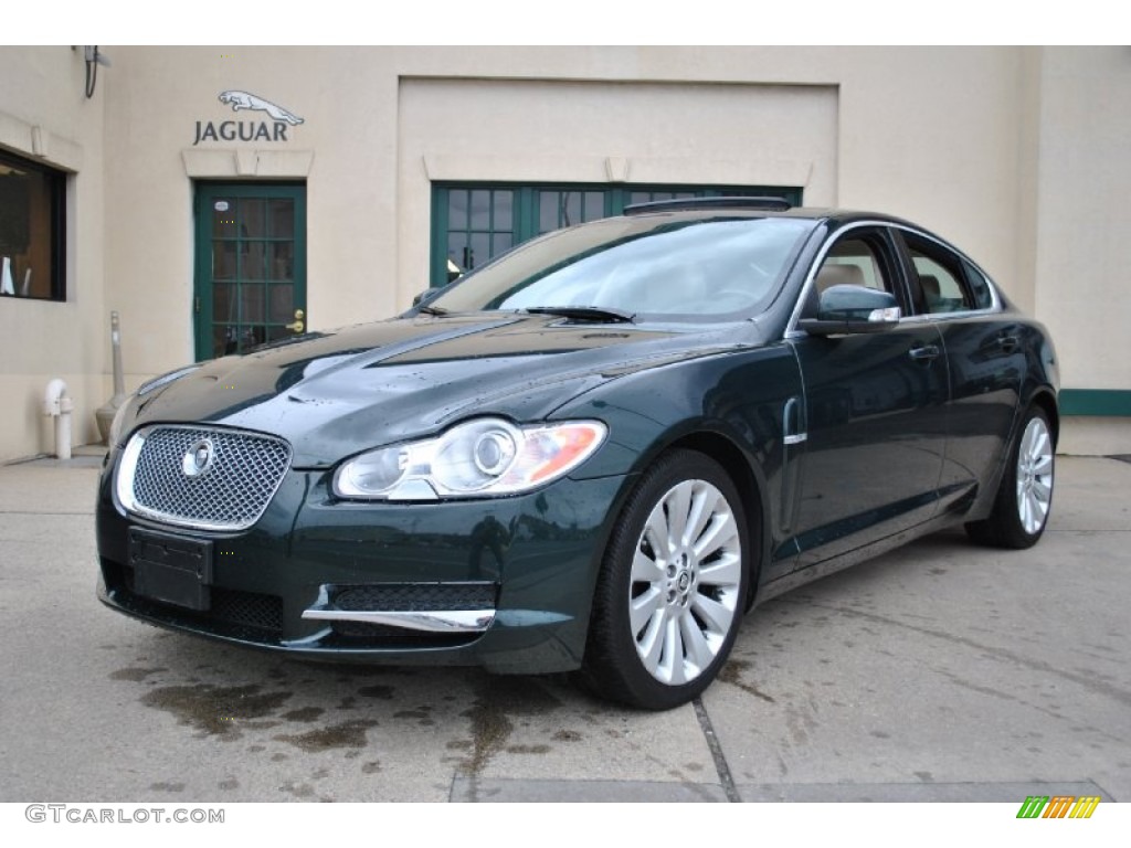 2009 XF Luxury - Emerald Fire Metallic / Champagne/Truffle photo #1
