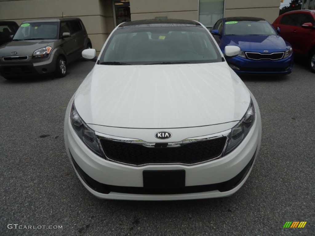 2013 Optima EX - Snow White Pearl / Beige photo #3