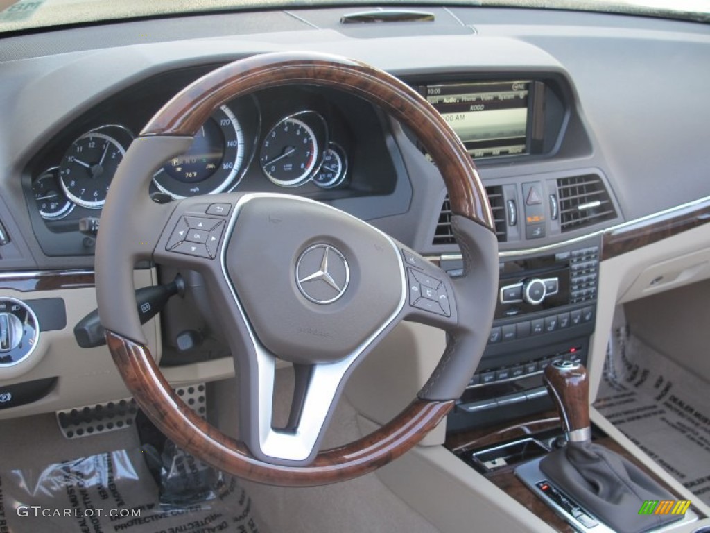 2013 Mercedes-Benz E 550 Cabriolet Almond/Mocha Steering Wheel Photo #71897037