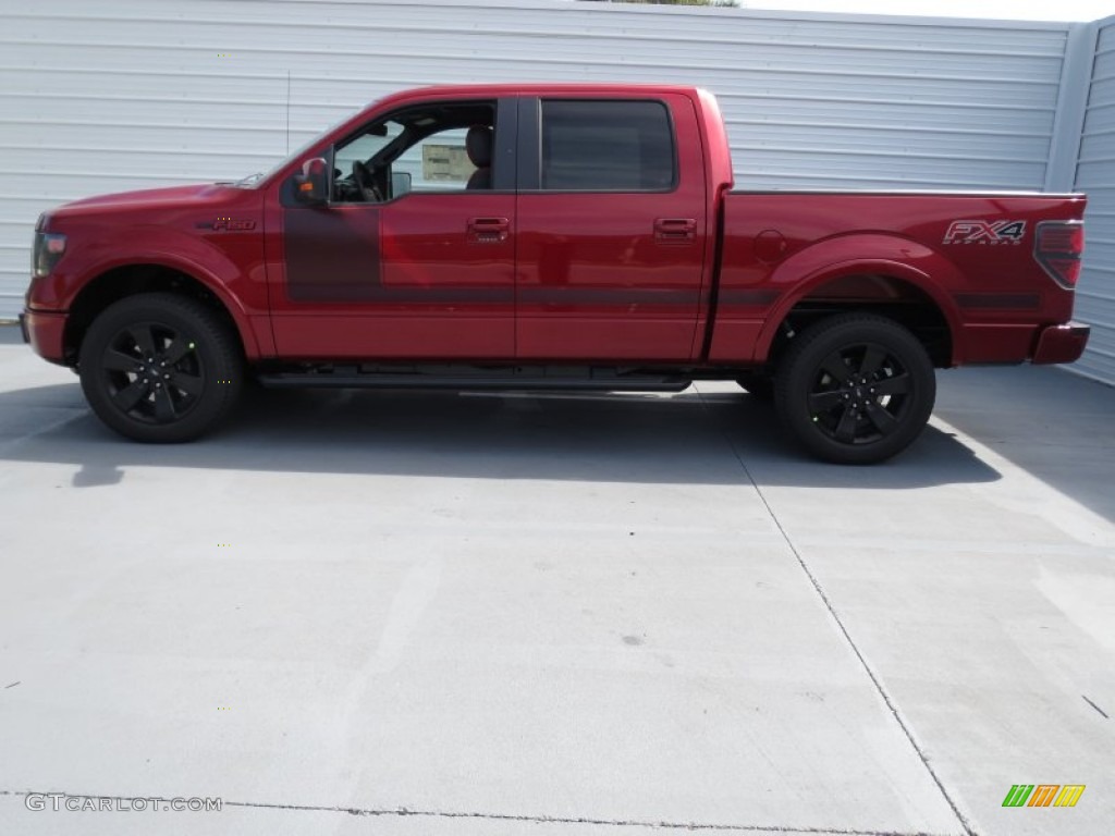 2013 F150 FX4 SuperCrew 4x4 - Ruby Red Metallic / FX Sport Appearance Black/Red photo #5