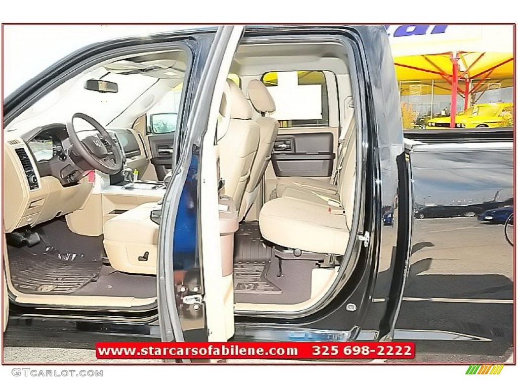 2012 Ram 1500 Lone Star Quad Cab 4x4 - Black / Light Pebble Beige/Bark Brown photo #21