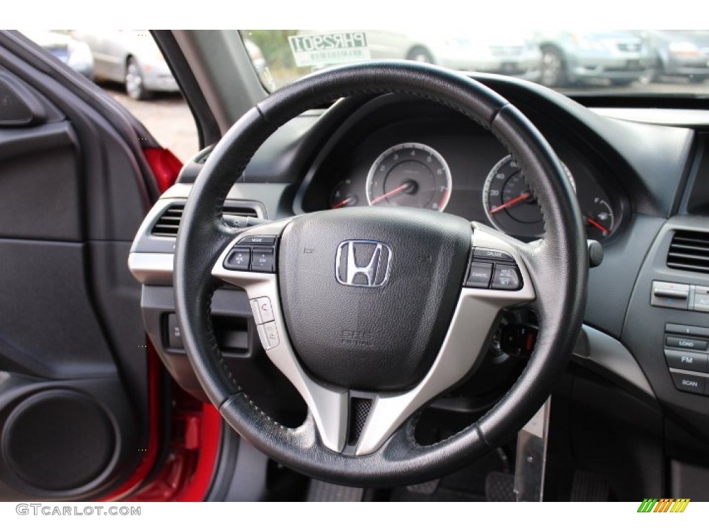 2010 Honda Accord EX-L Coupe Black Steering Wheel Photo #71899533