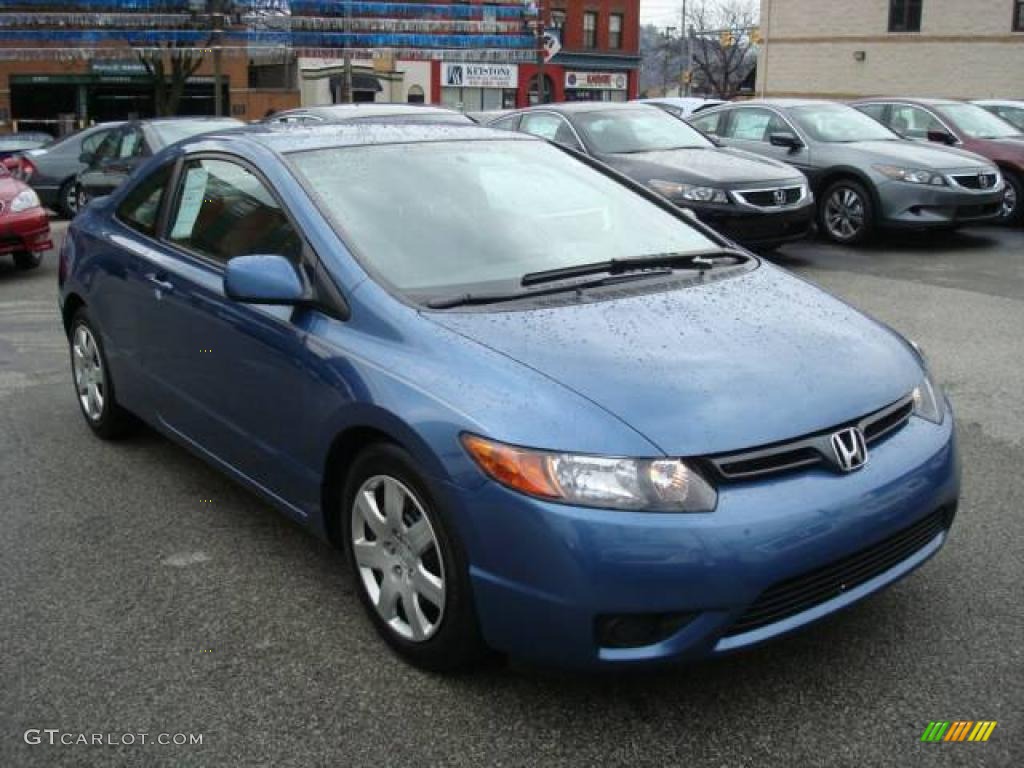 2006 Civic LX Coupe - Atomic Blue Metallic / Gray photo #6