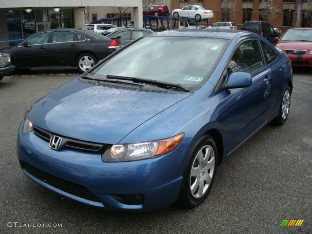 2006 Civic LX Coupe - Atomic Blue Metallic / Gray photo #8