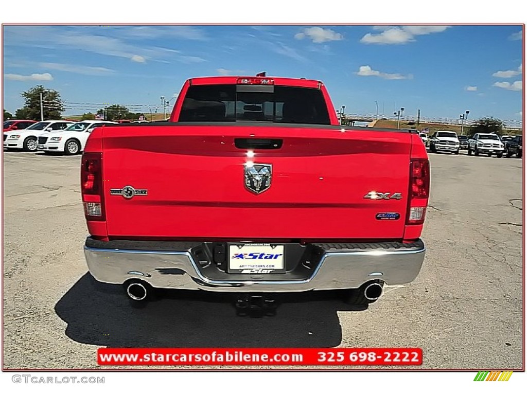 2012 Ram 1500 Lone Star Quad Cab 4x4 - Flame Red / Dark Slate Gray/Medium Graystone photo #7