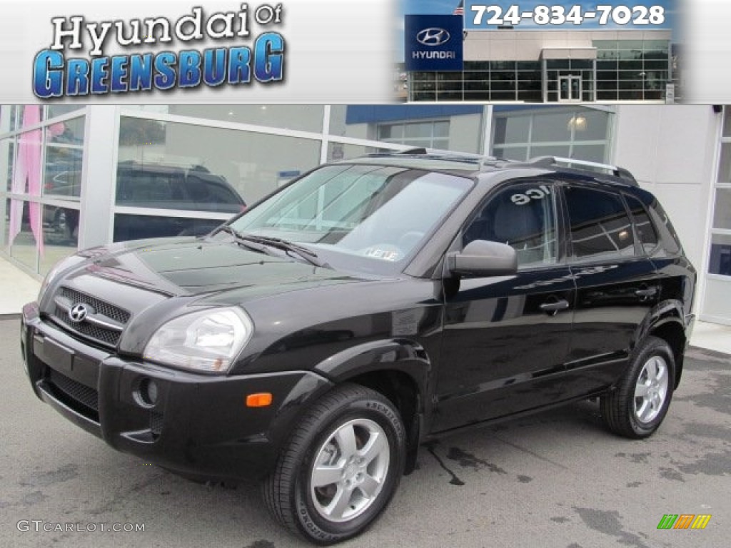 2007 Tucson GLS - Obsidian Black Metallic / Gray photo #1