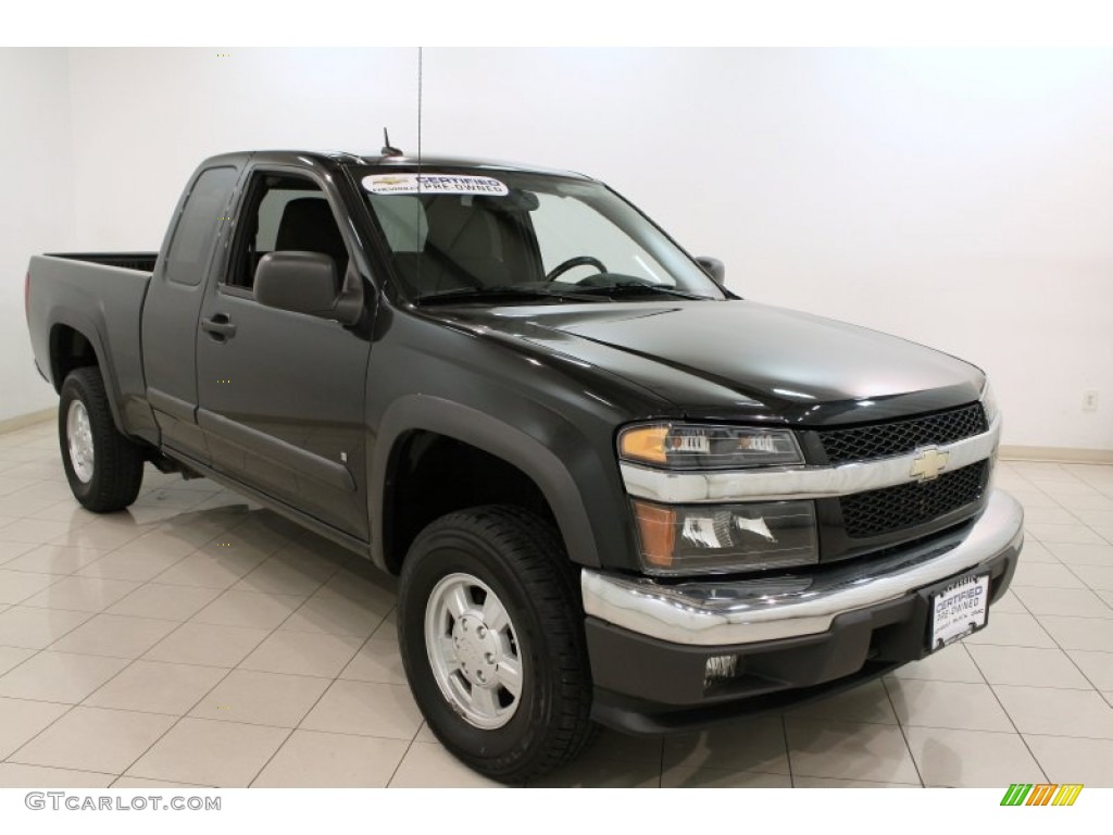 2008 Colorado LT Extended Cab 4x4 - Black Granite Metallic / Ebony photo #1