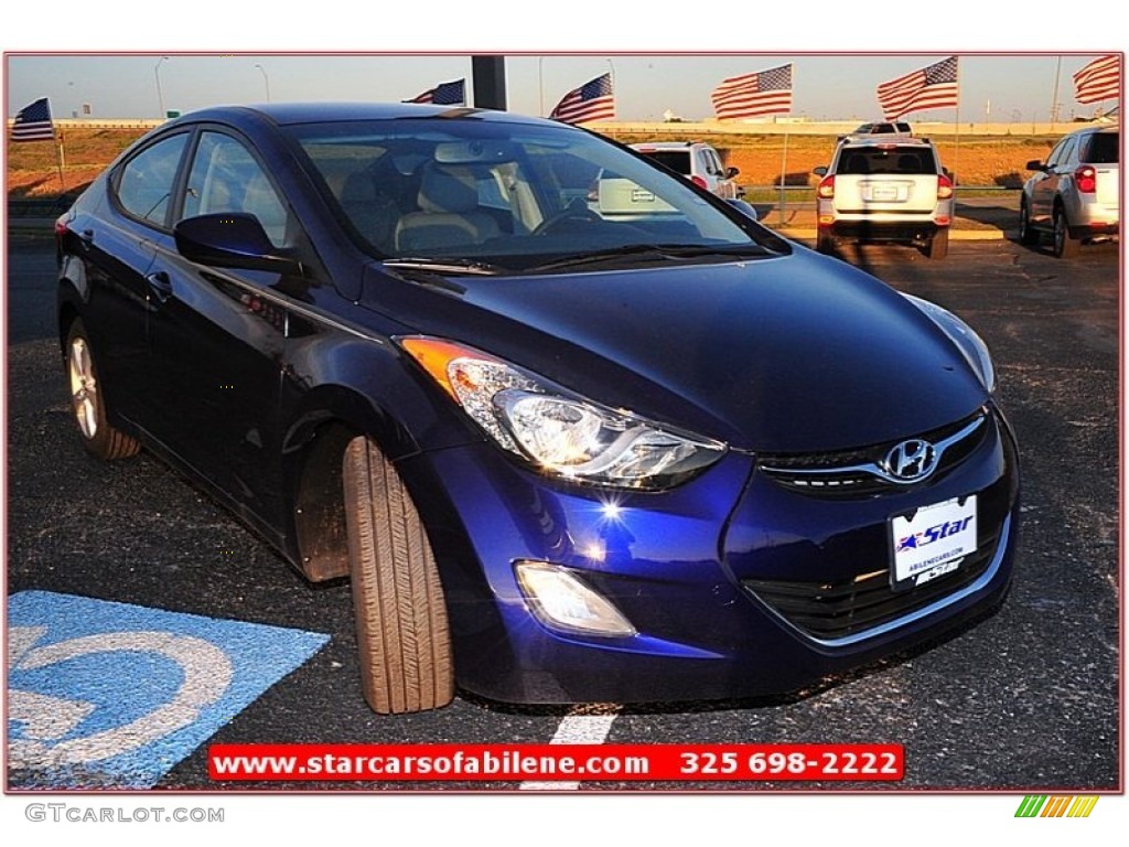 2013 Elantra GLS - Indigo Night / Gray photo #8
