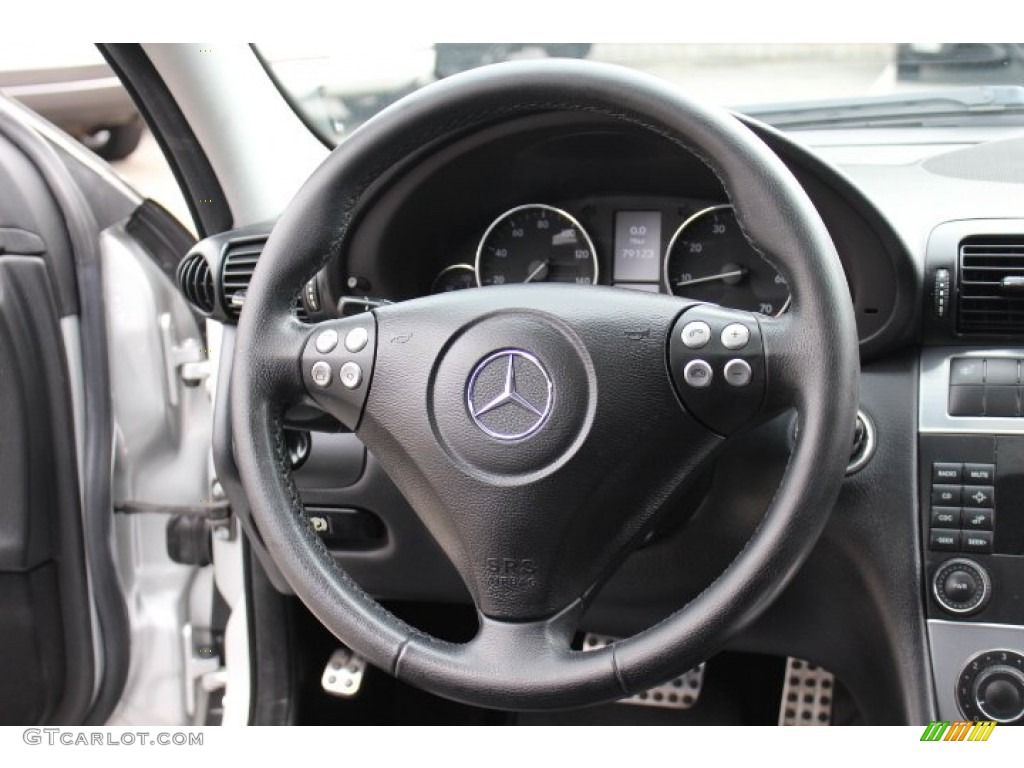 2005 Mercedes-Benz C 230 Kompressor Sedan Black Steering Wheel Photo #71906169