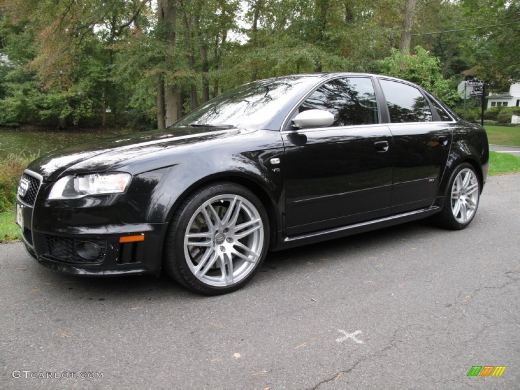 Phantom Black Pearl Effect 2008 Audi RS4 4.2 quattro Sedan Exterior Photo #71908832