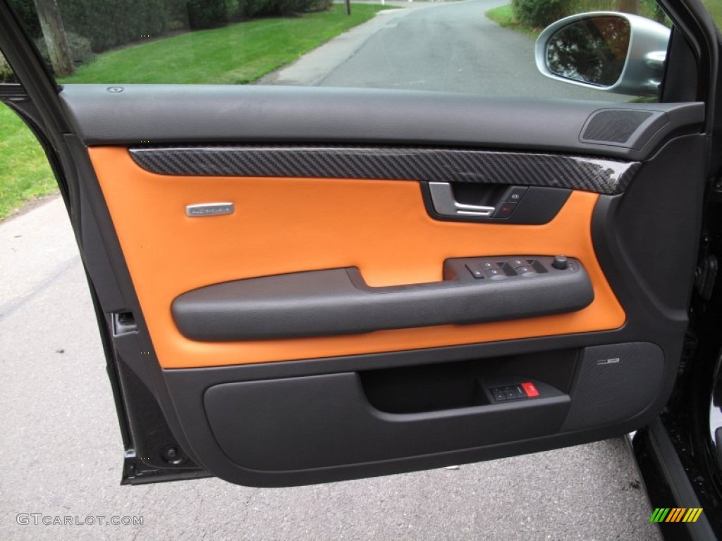 2008 Audi RS4 4.2 quattro Sedan Black Door Panel Photo #71909091
