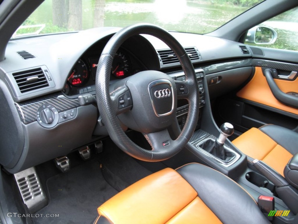 Black Interior 2008 Audi RS4 4.2 quattro Sedan Photo #71909266