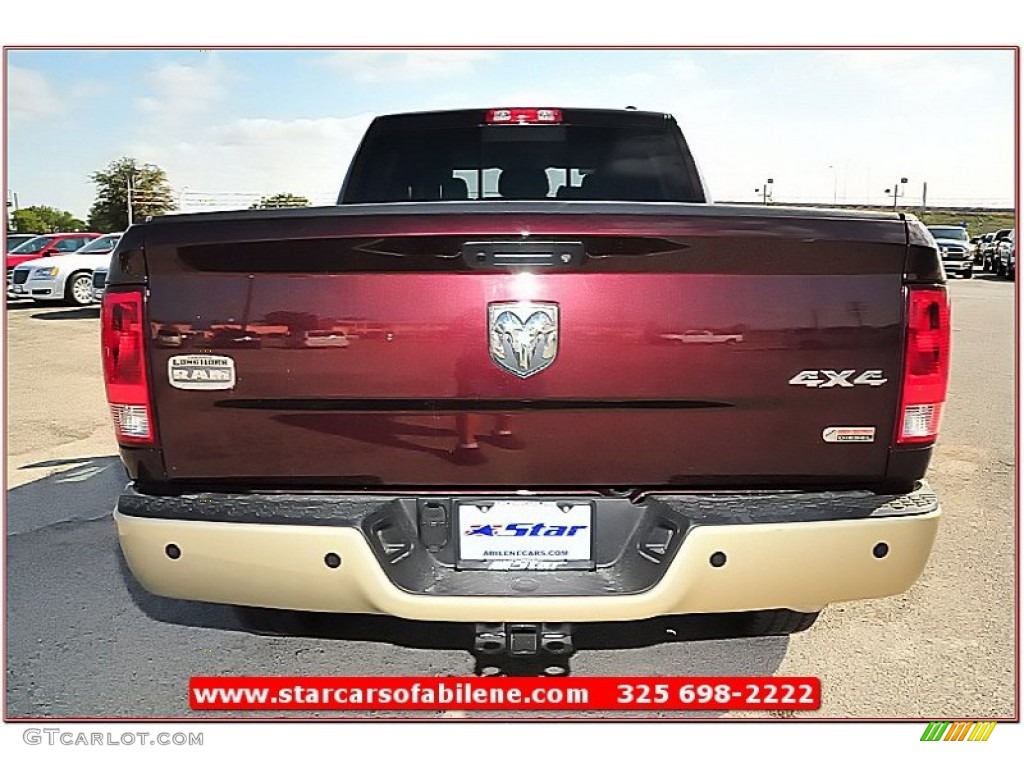 2012 Ram 2500 HD Laramie Longhorn Mega Cab 4x4 - Deep Molten Red Pearl / Light Pebble Beige/Bark Brown photo #6