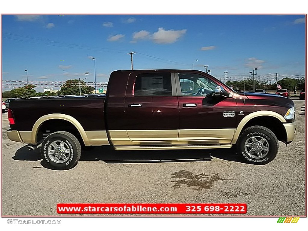 2012 Ram 2500 HD Laramie Longhorn Mega Cab 4x4 - Deep Molten Red Pearl / Light Pebble Beige/Bark Brown photo #9