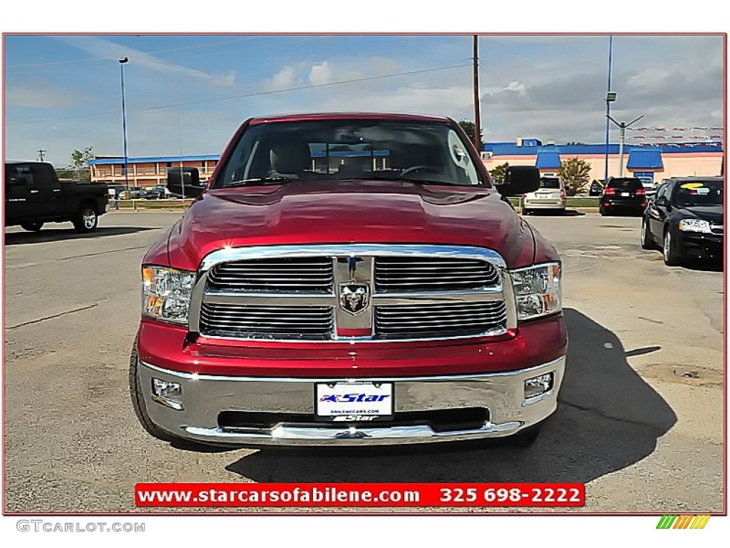 2012 Ram 1500 Lone Star Quad Cab - Deep Cherry Red Crystal Pearl / Light Pebble Beige/Bark Brown photo #11